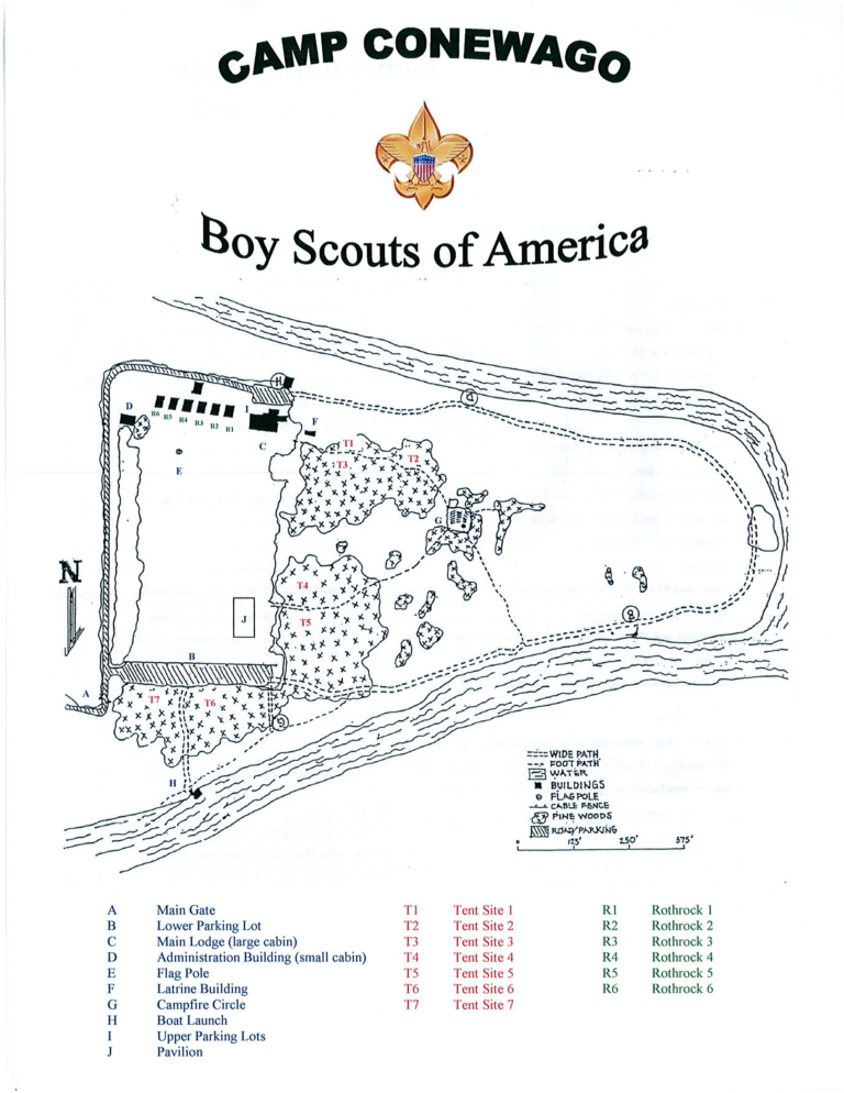 Camp Conewago Map New Birth Of Freedom Council Bsa 9779