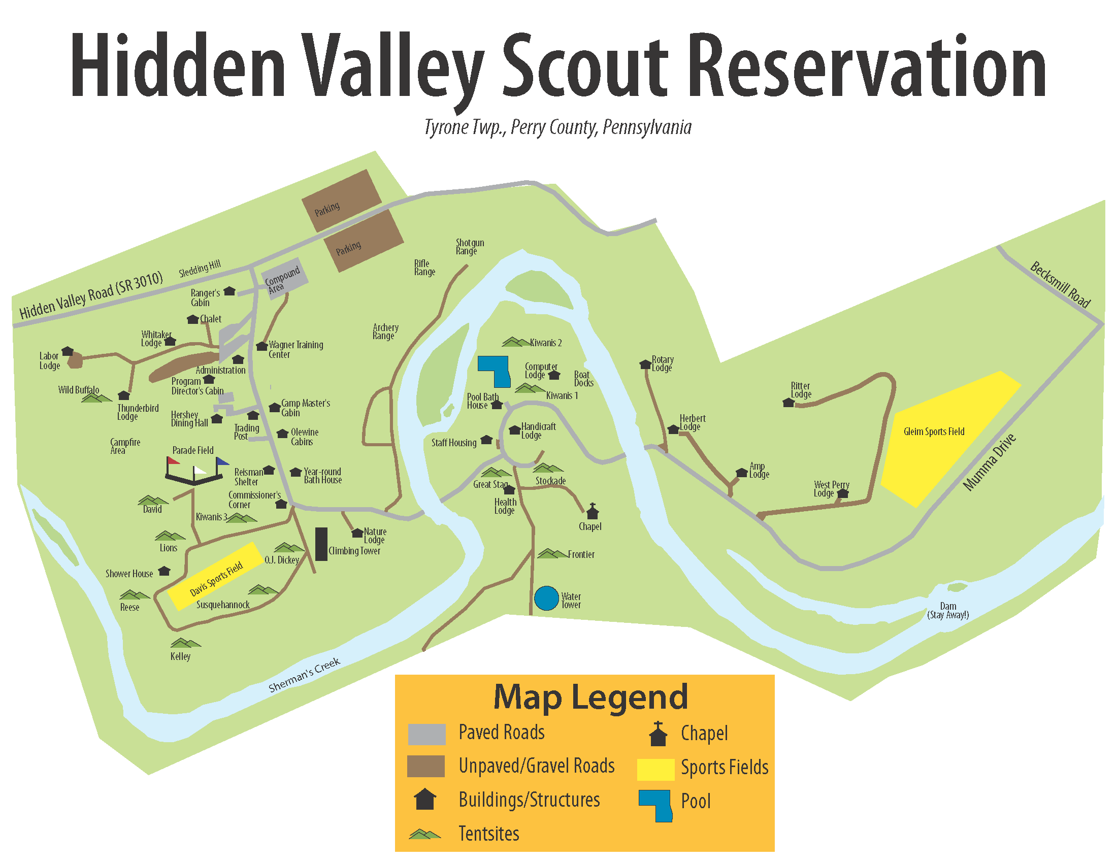 Hidden Valley Scout Reservation Map.