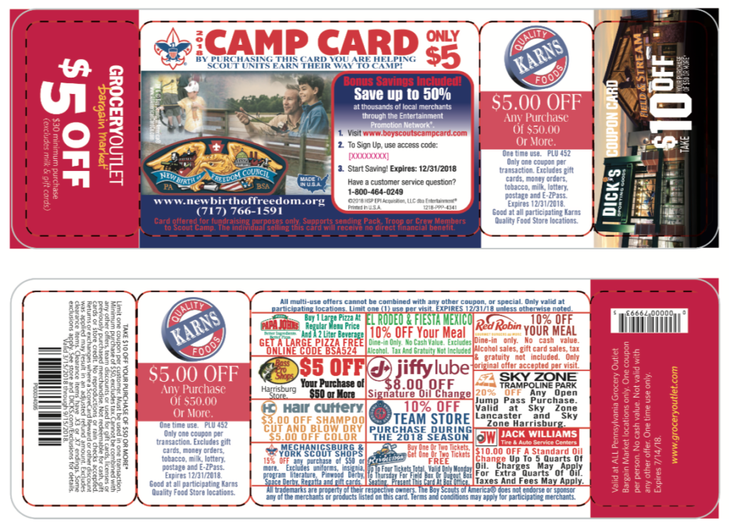 Camp Cards – New Birth of Freedom Council, BSA